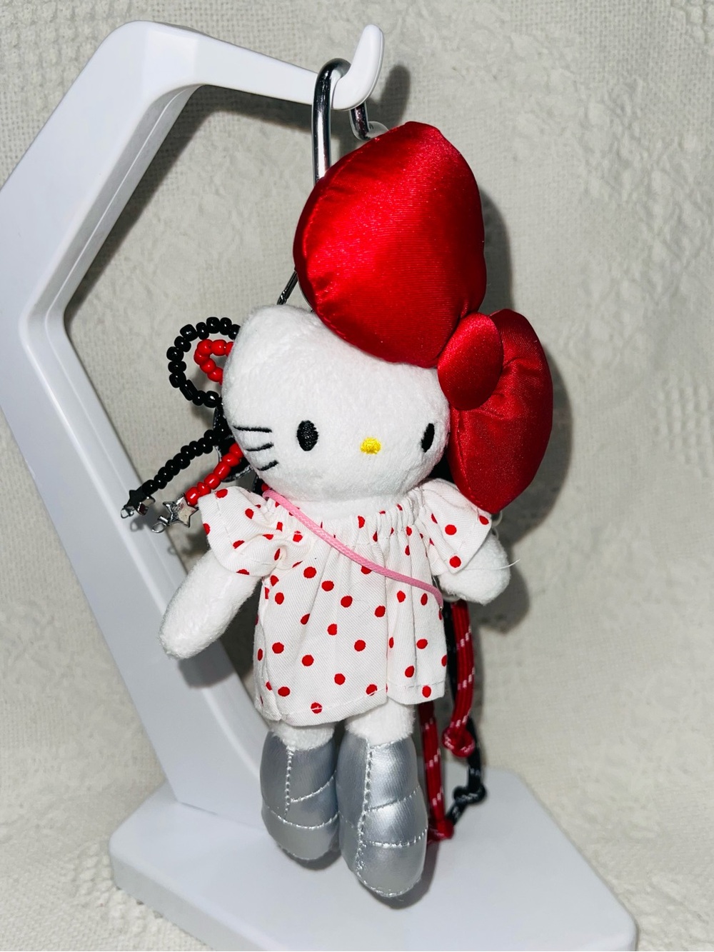 Custom OOAK Hello Kitty bag charm/keychain